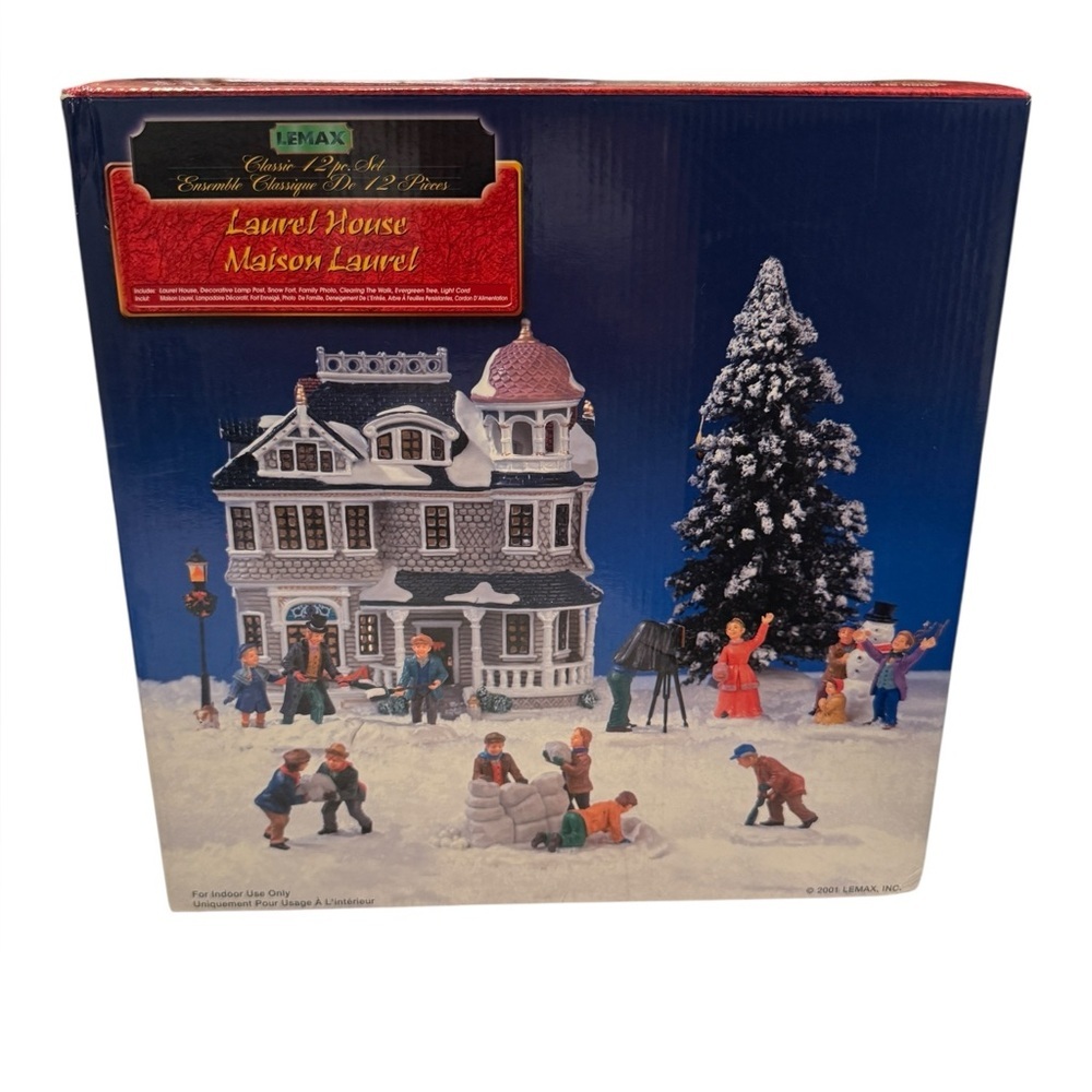 Lemax 2001 Laurel House 12 Piece Set with Original Box #16243 Damage